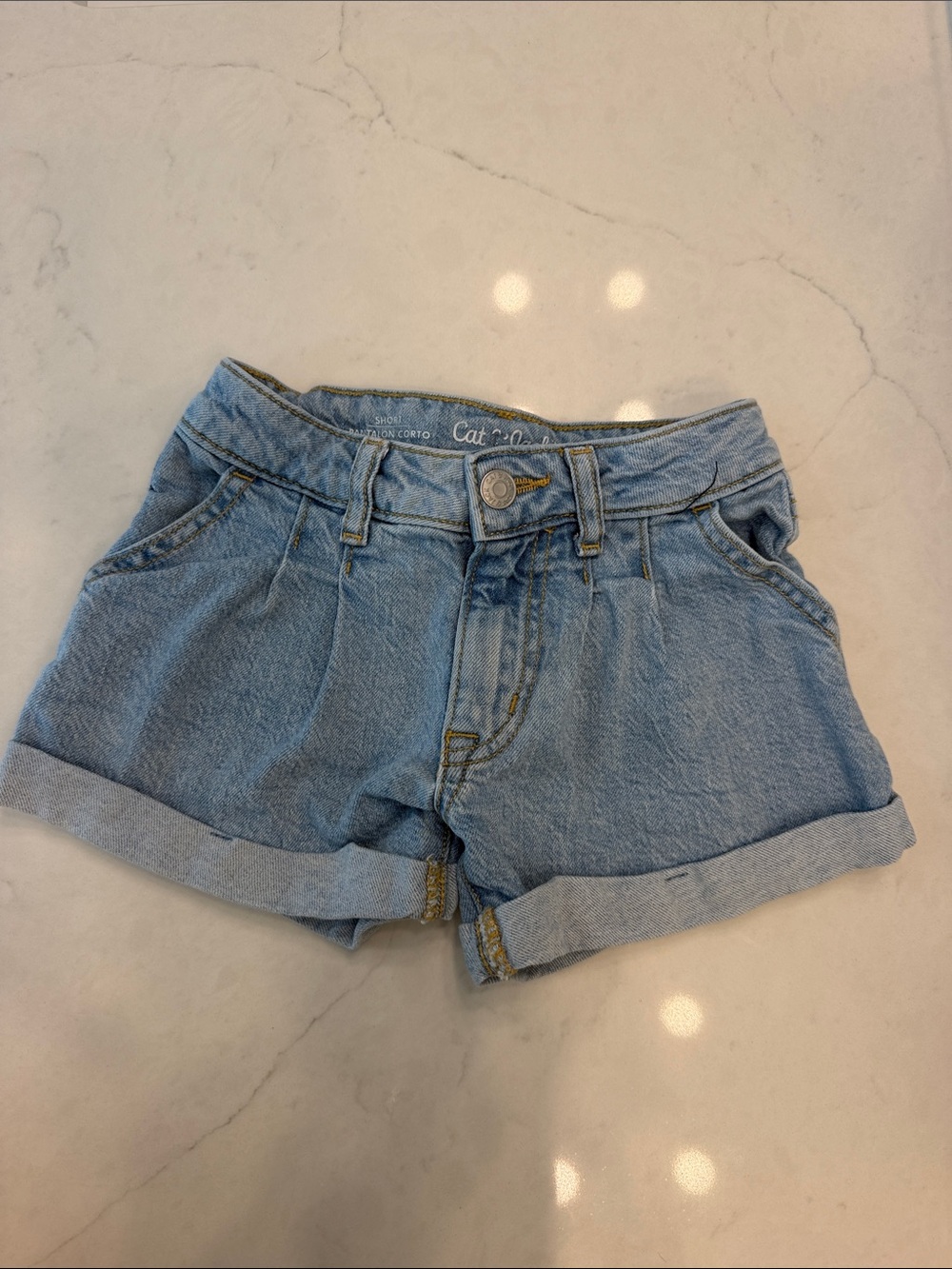 Cat & Jack Girls Denim Roll Hem Shorts Size XS (4-5)